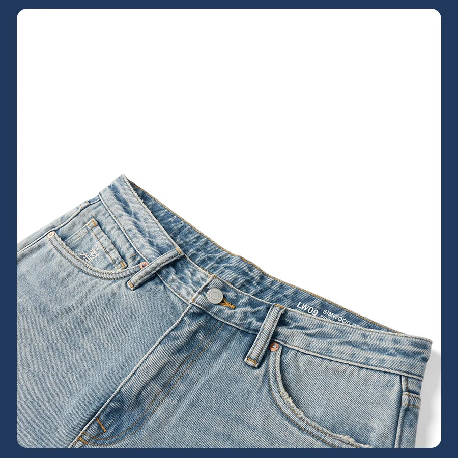 Men's High Standard Loose Relaxed 13.8oz 100% Cotton Ripped Denim Jeans - Plus Size