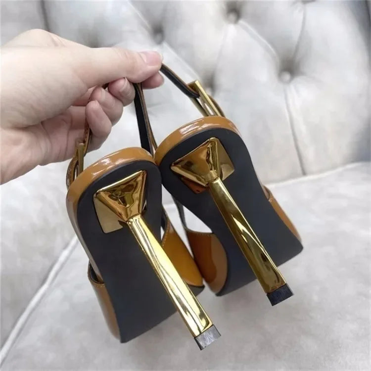 Women's Pointed Stiletto Sandals - One-Line Buckle Strap High Heels