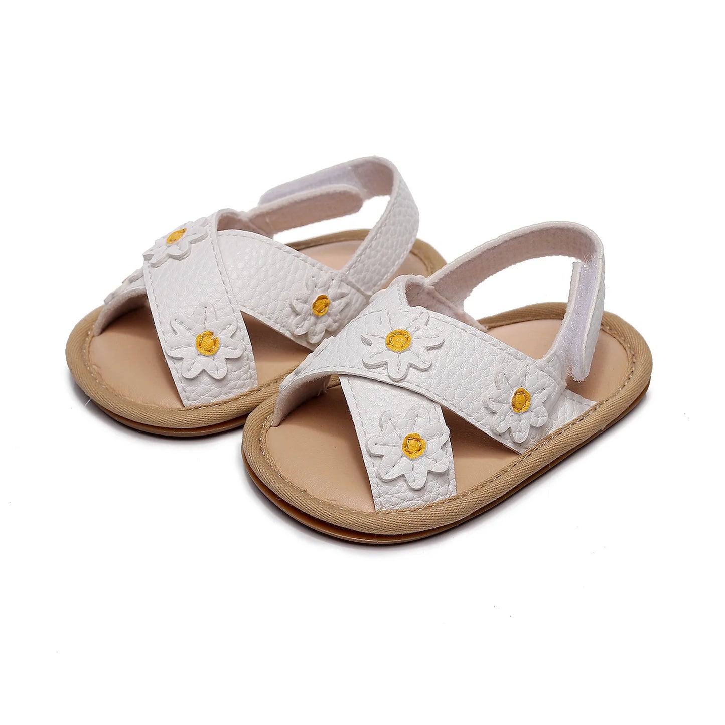 0-18M Summer Baby Girls Sandals  Floral Pattern Soft Sole  Anti-slip Flat Shoes