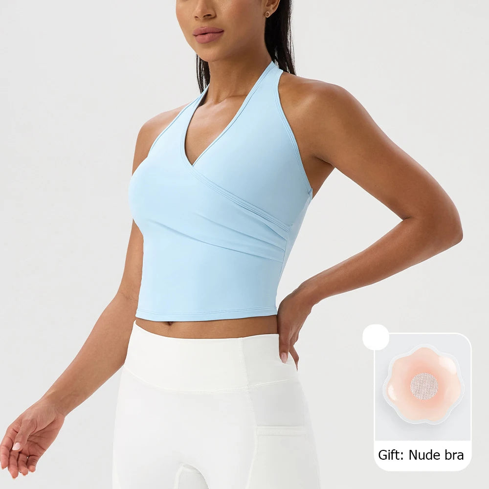 Women's Sleeveless Fitness Yoga Top - Breathable Quick Dry Summer Gym Vest
