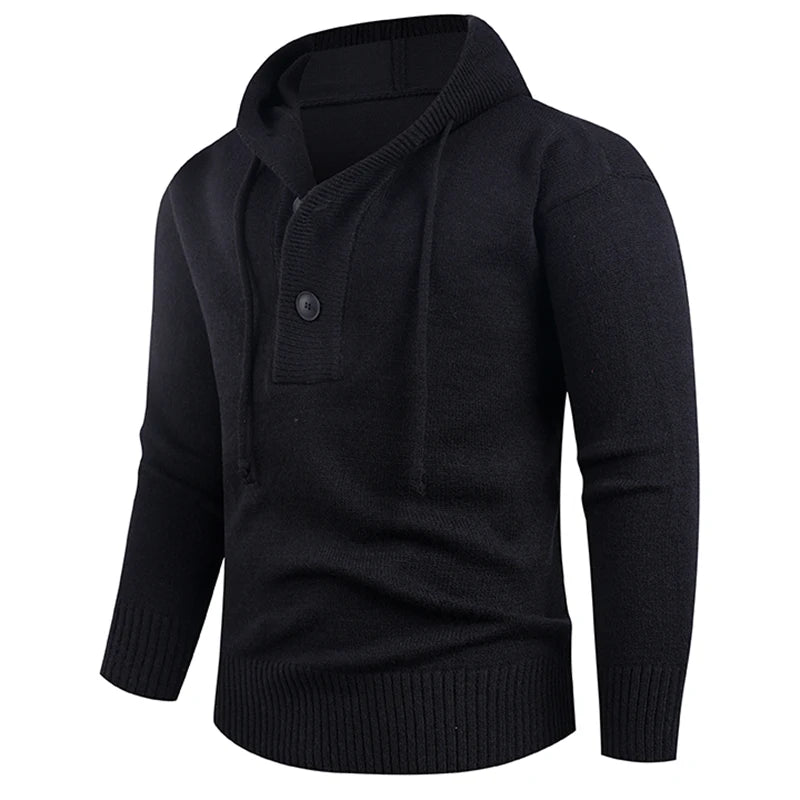 Men's Knitted Hooded Pullover Sweater