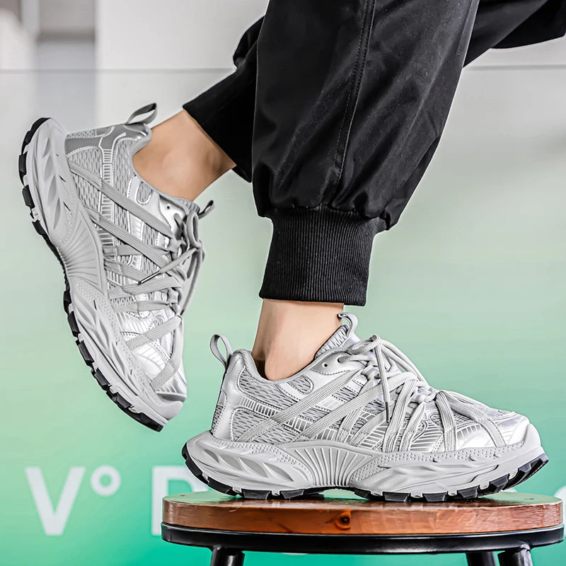 Men's Platform Strap Design Sneakers - High-Quality Sports Shoes