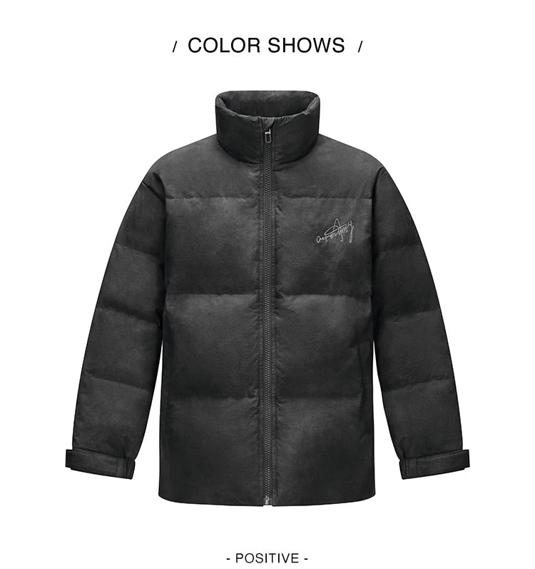 Men's Tie-Dye Down Jacket - Stand Collar Loose Fit Winter Streetwear Coat
