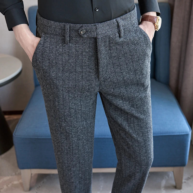 Men's Wool Blend Suit Trousers