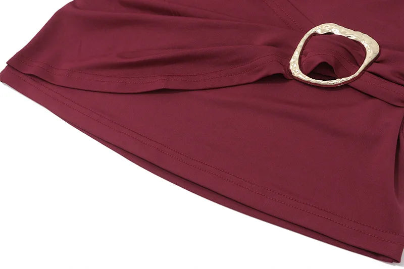 Women's Embellished Ruched Draped Halter Top - Deep V-Neck Cropped Club Top