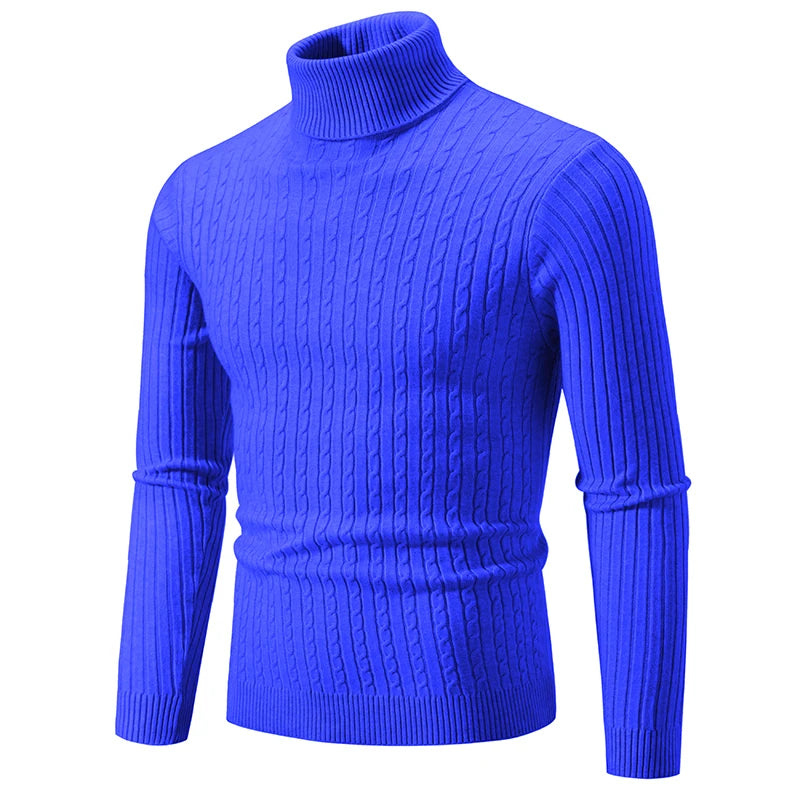 Men's Slim Fit Autumn Winter  Knitted Pullover Turtleneck