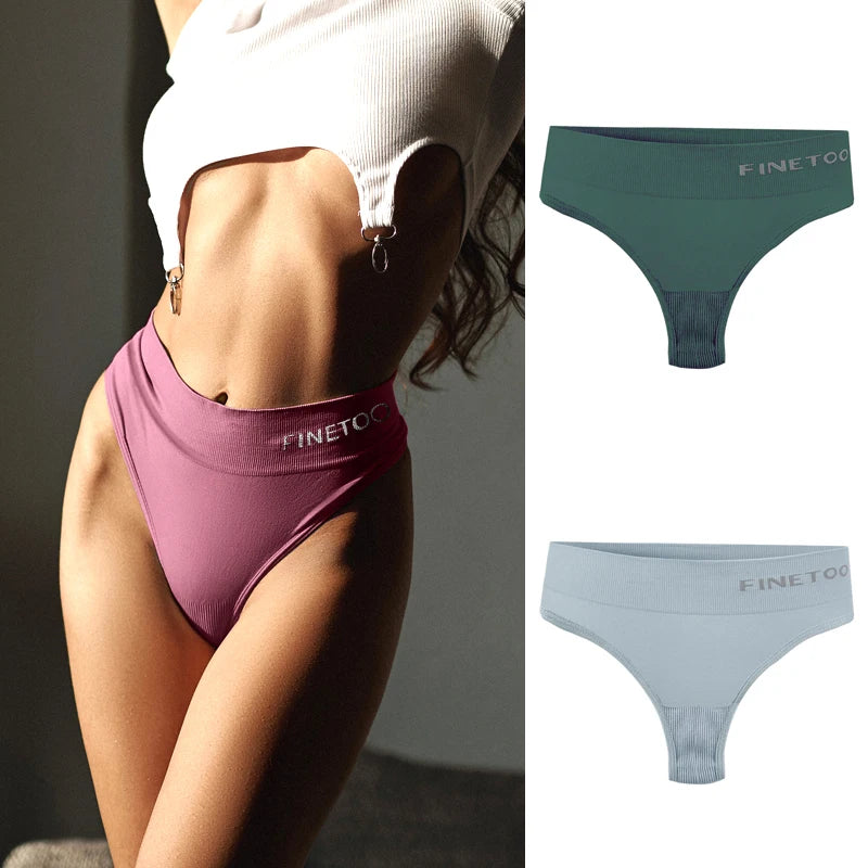Seamless High Waist Thongs - 2 Pack Plus Size Underwear