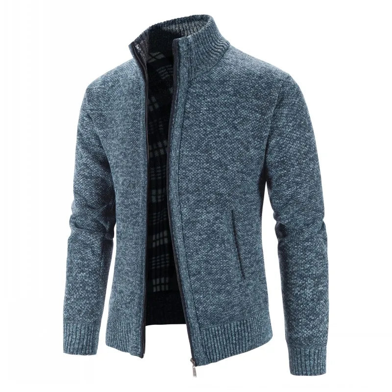 Men's Knitted Cardigan - Slim Fit Single Breasted Sweater Coat