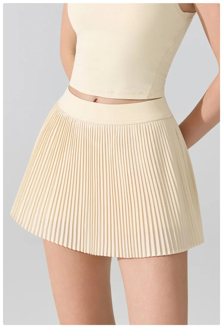 Women's Tennis Skirt with Pockets - 2-in-1 Athletic Skort for Sports