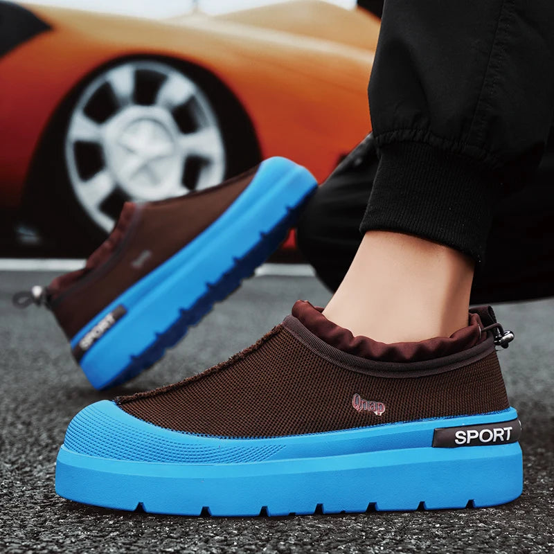 Men's Platform Vulcanized Slip-On Sneakers - Comfortable Running Tennis Shoes