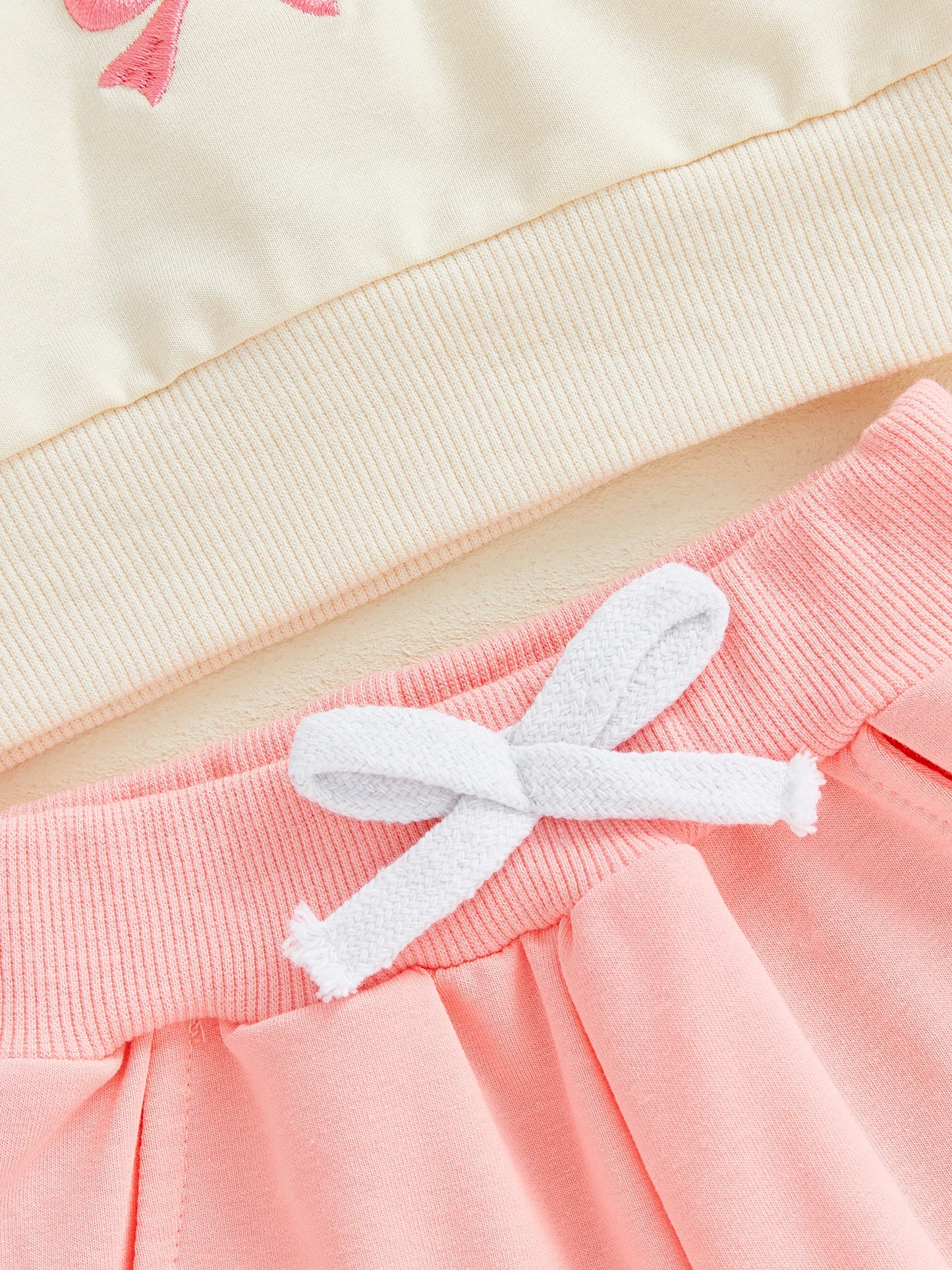 Toddler Baby Girls Fall Winter Outfit Set - Star Bow Embroidery Sweatshirt & Pants 0-3Y