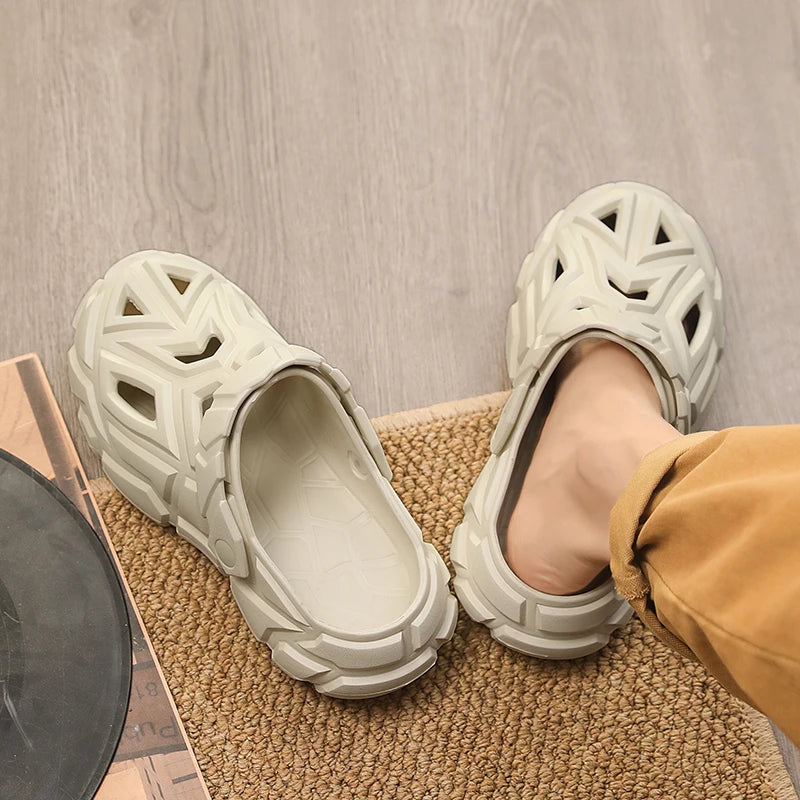 Men's Summer Slippers Platform Clogs Beach Slippers Flip Flop Casual  Slides