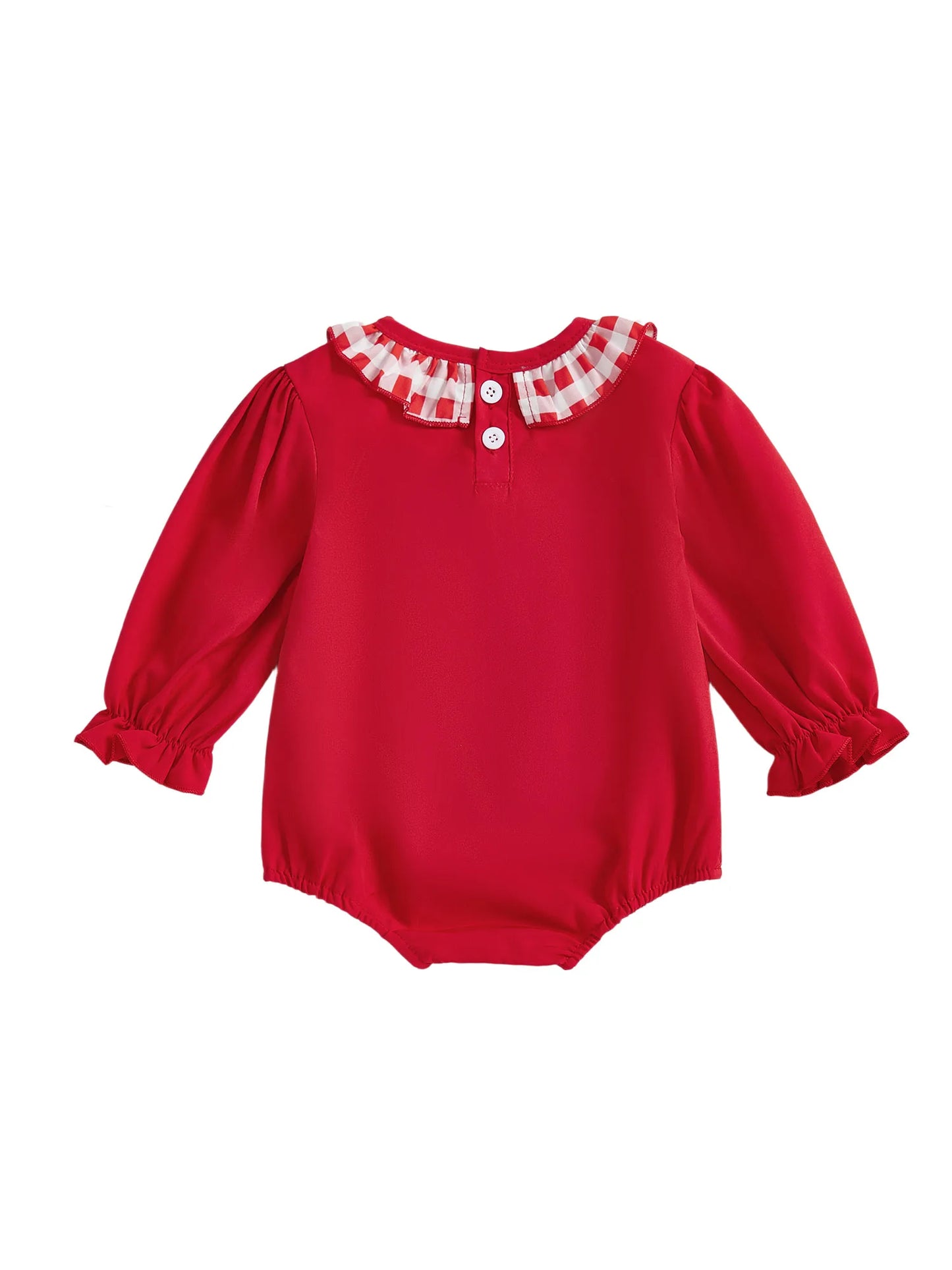 Baby Girls Christmas Santa Claus Embroidered Romper (0-18M)