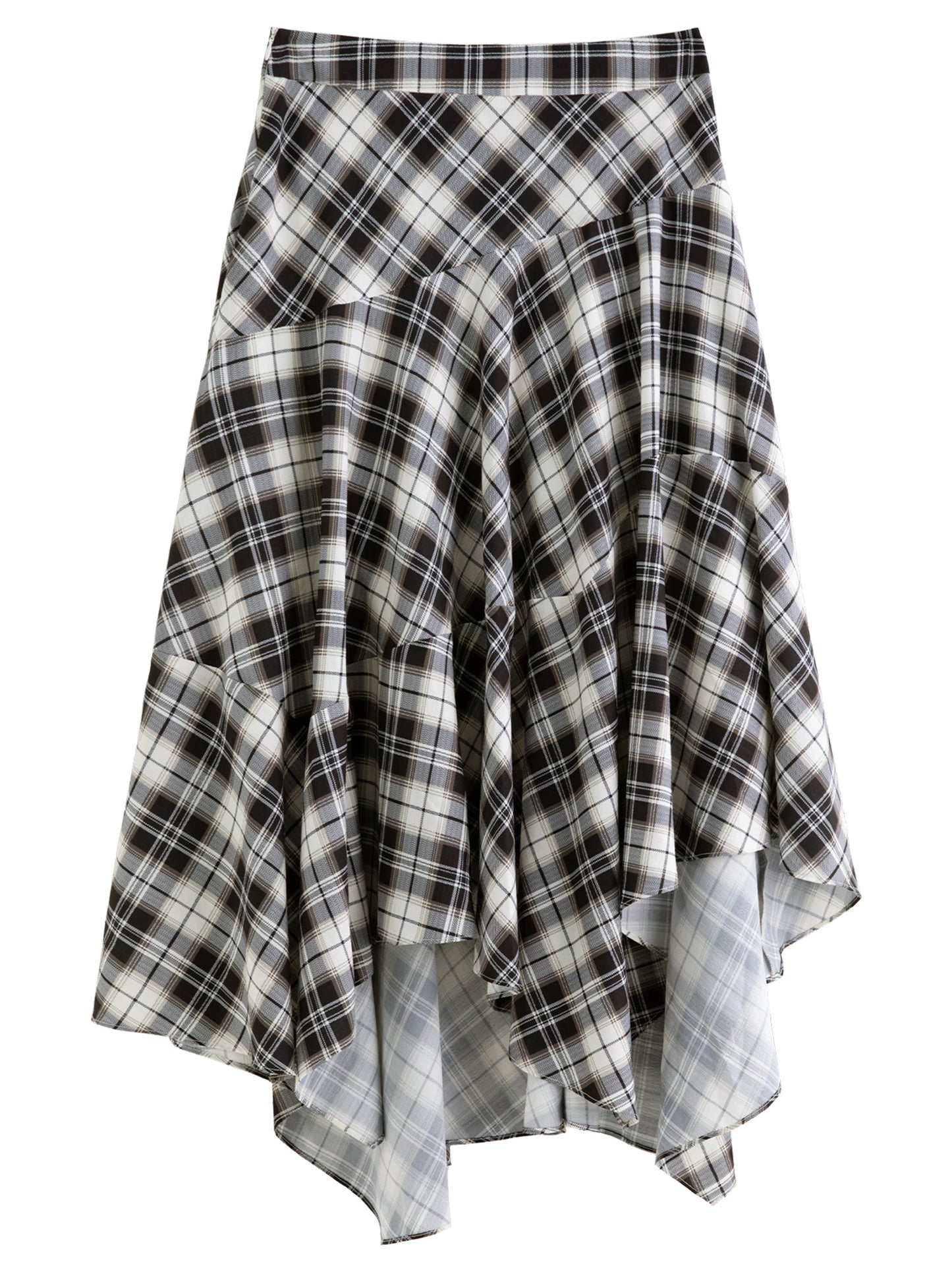 Checkered A-Line Maxi Skirt