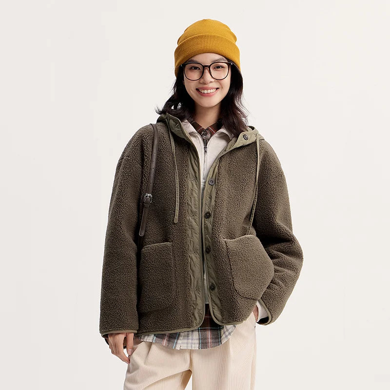 Women's Fleece-Like Cotton Winter Jacket - Thickened Warm Coat