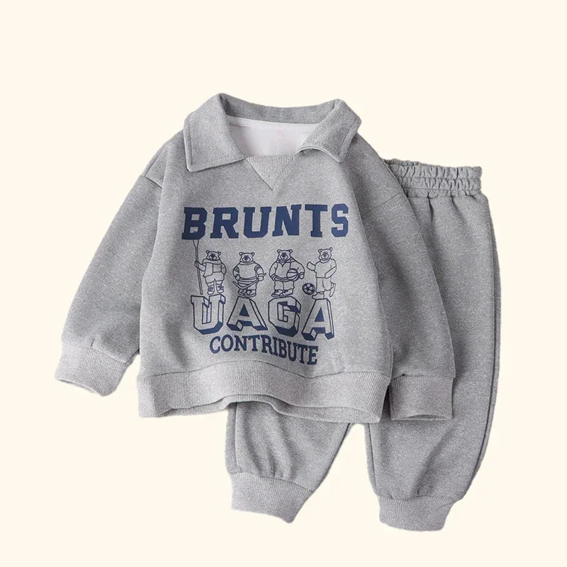 Children's Polo Sweatshirt Sports Tracksuit