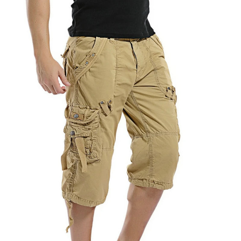 Men's Casual Summer Camouflage Cotton Cargo Shorts Without Belt