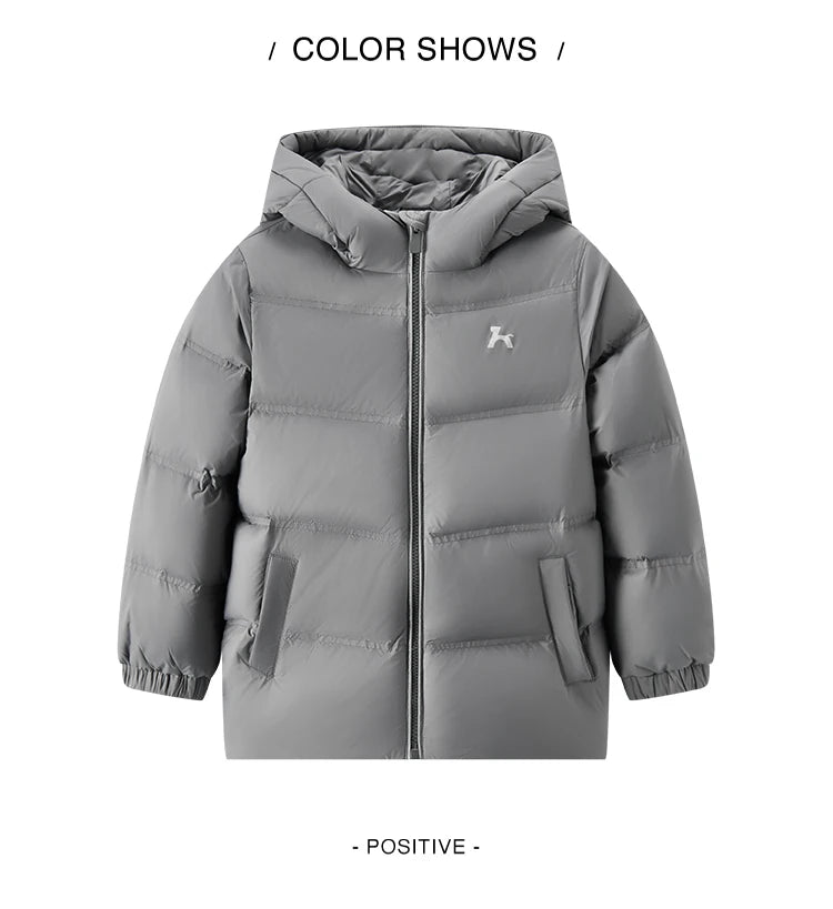 Children's Three-Proof Down Jacket - Hooded Winter Coat with Print