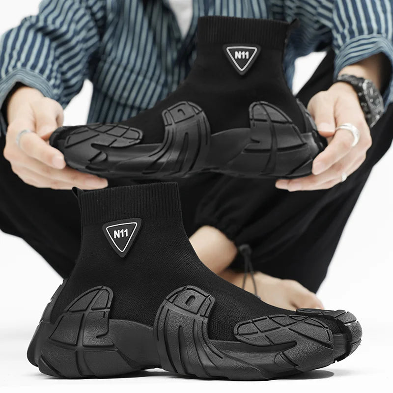 Men's Sports Mesh  Slip On Comfortable High Top Sneakers