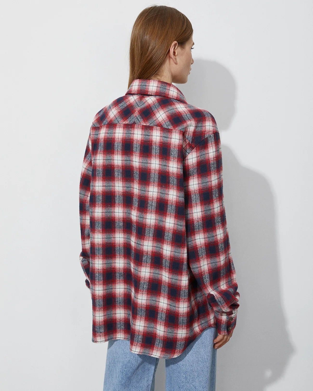 Women's Retro Plaid Turn Down Collar Shirt