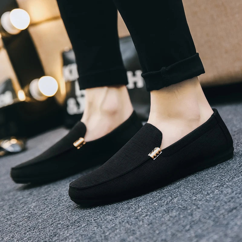 Men's Casual Loafers Comfortable Slip-on Flat Shoes