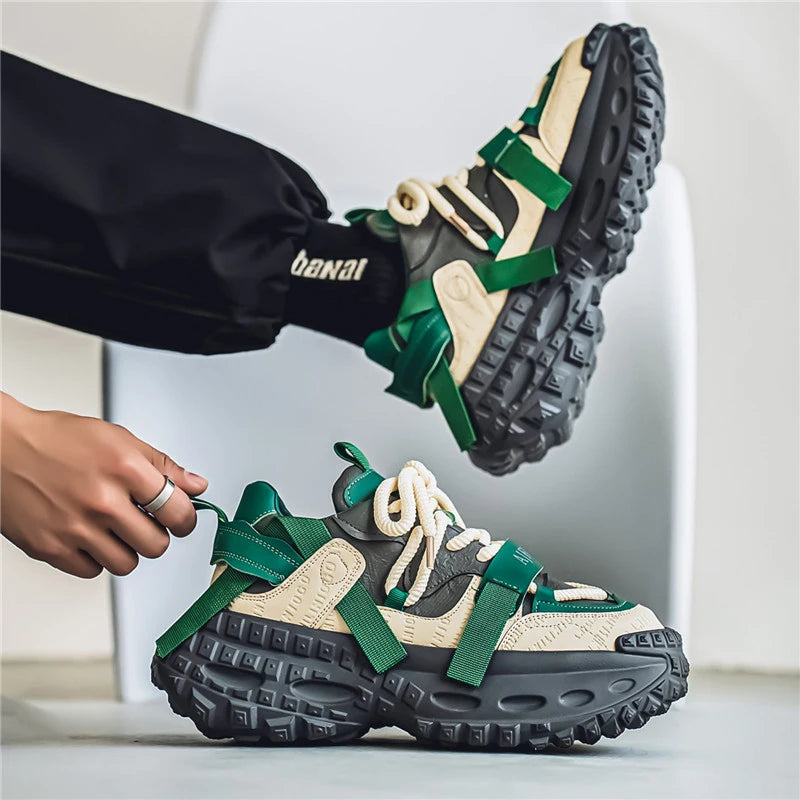 Men's Casual Platform Sports Shoes Lace Up Sneakers