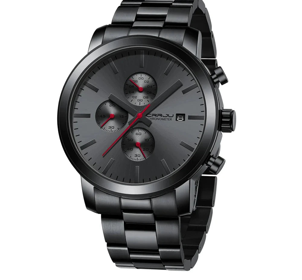 Stainless Steel Chronograph Watch - Luxury Waterproof Business Watch