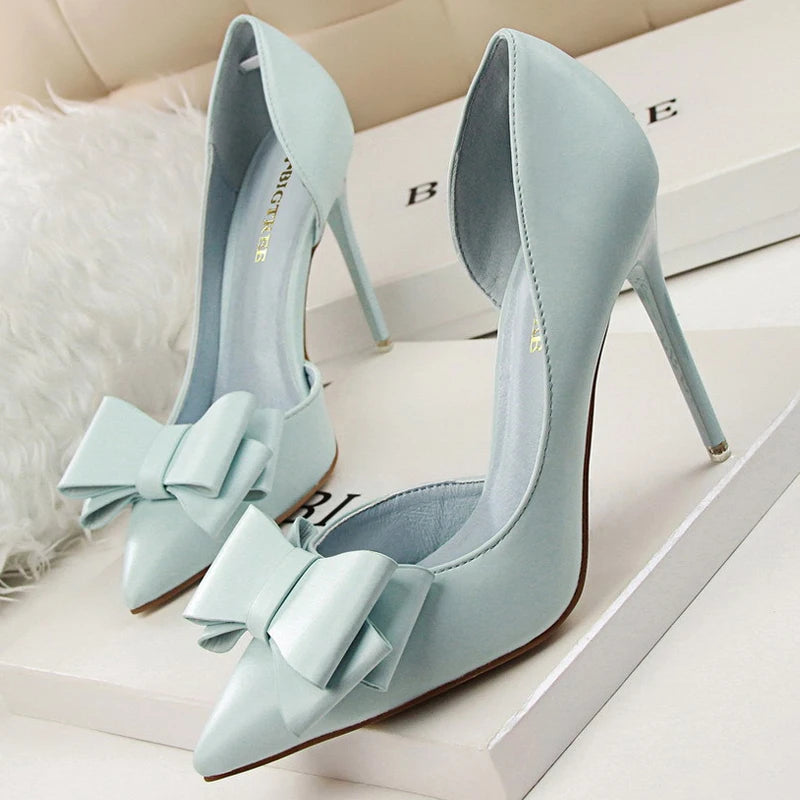 Bowknot Stiletto Heel Pumps