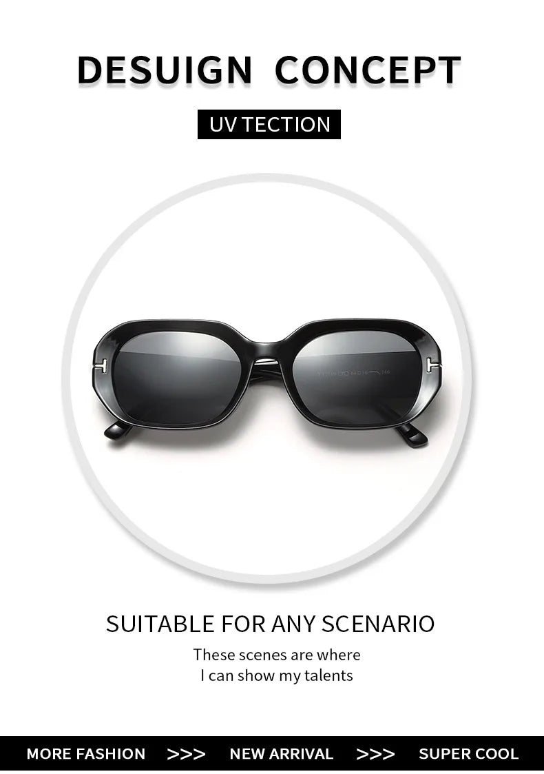 Women's Retro Rectangle Sunglasses - Vintage Small Frame Classic Eyewear