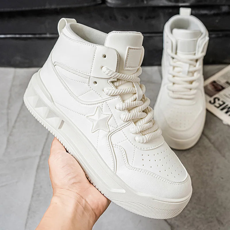 Men's High Top Platform Sneakers - Casual Skateboard Sports Shoes