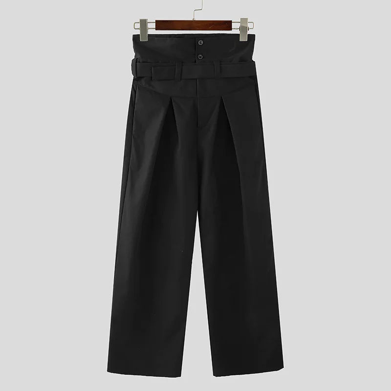 Deconstructed High Waist Wide Leg Trousers