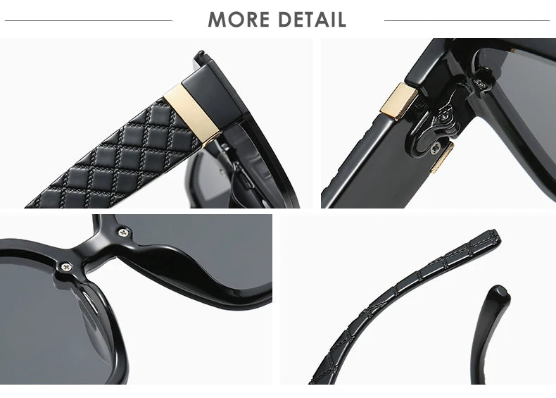 Women's 1/3pcs Classic Square Large Frame Retro Mesh  Gradient Sunglasses UV400