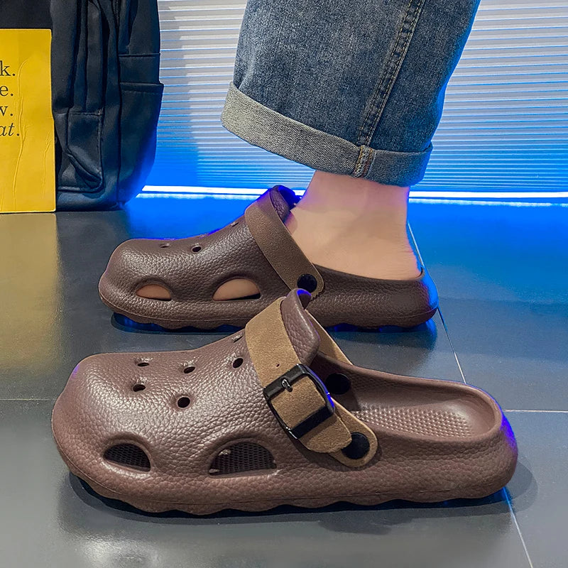 Men's Summer Adjustable Slides  Clogs Quick Dry Beach Sandals Comfortable Slippers