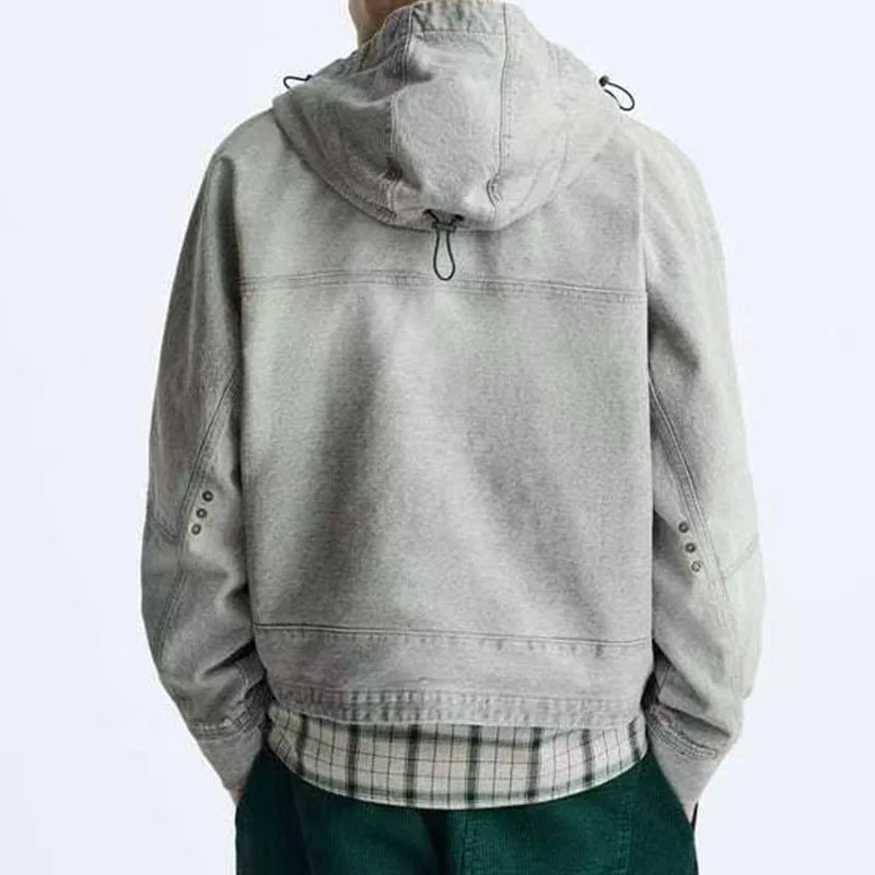 Men's Spring and Autumn Washed Retro Denim Jacket