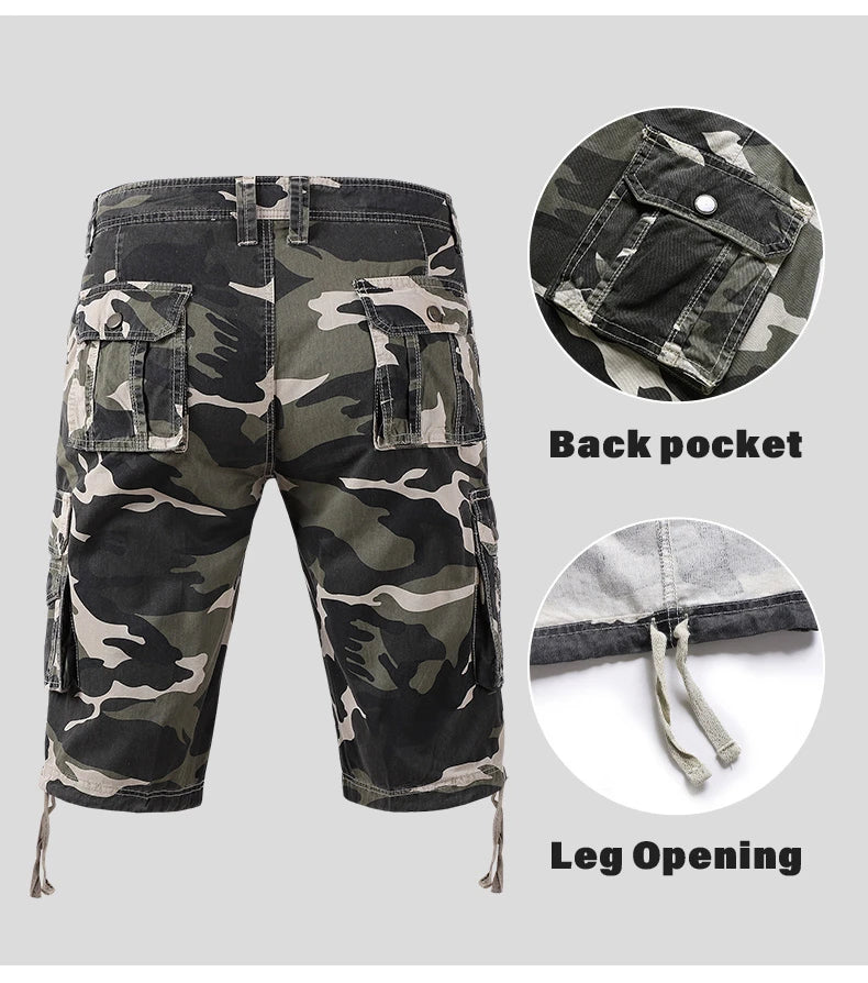 Men's Summer Camouflage Cargo Cotton Military  Casual Shorts