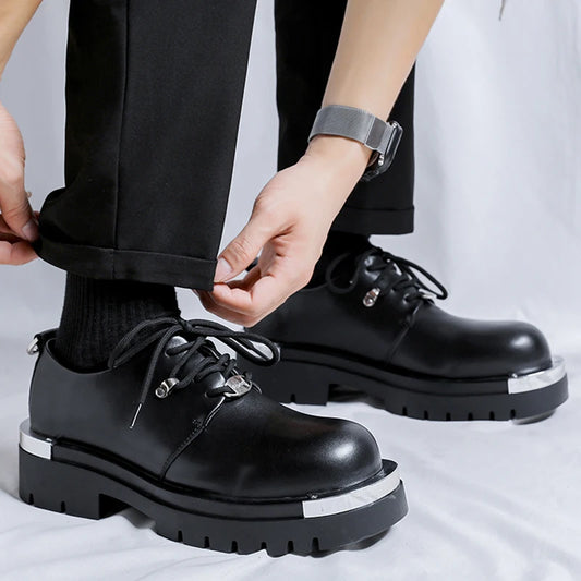 Men's Platform PU Leather Lace-up  Shoes