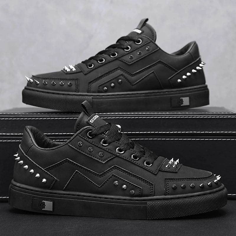 Men's Rivet Design Sneakers - Casual Sports Trainers