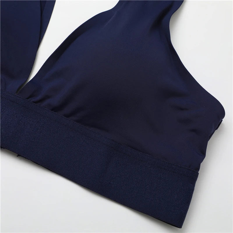 Women's Deep V Seamless Bras Push Up Padded Underwear Wireless Plus Size Tops  Invisible Bralette Lingerie