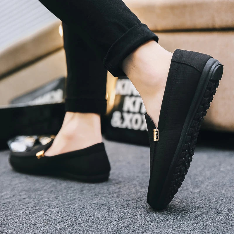 Men's Casual Loafers Comfortable Slip-on Flat Shoes