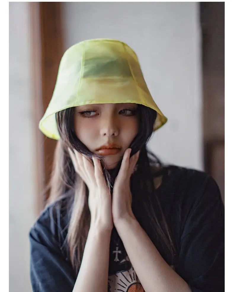 Foldable Bucket Hat with Mesh - Breathable Summer Sun Hat