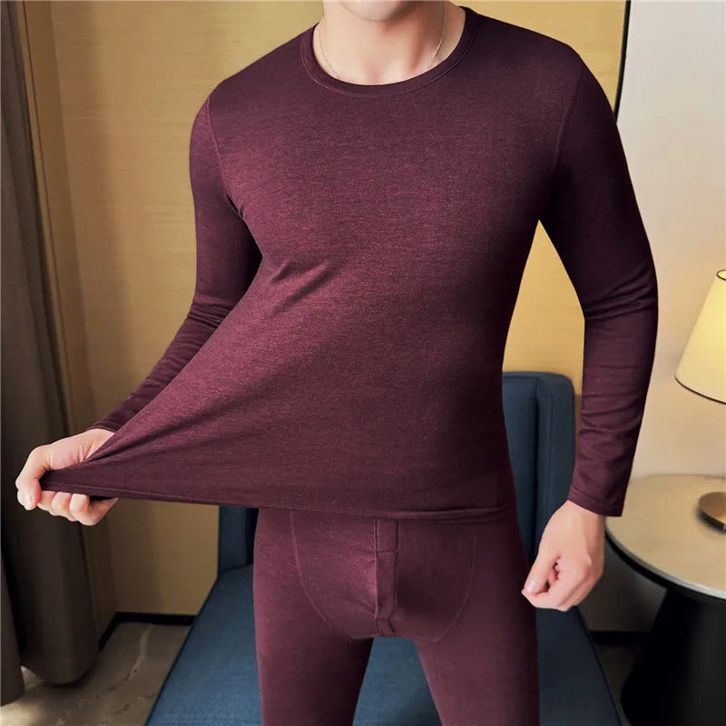 Men's Thermal Underwear Set - Long Johns Elastic Slim Fit Comfortable Top and Pants Set