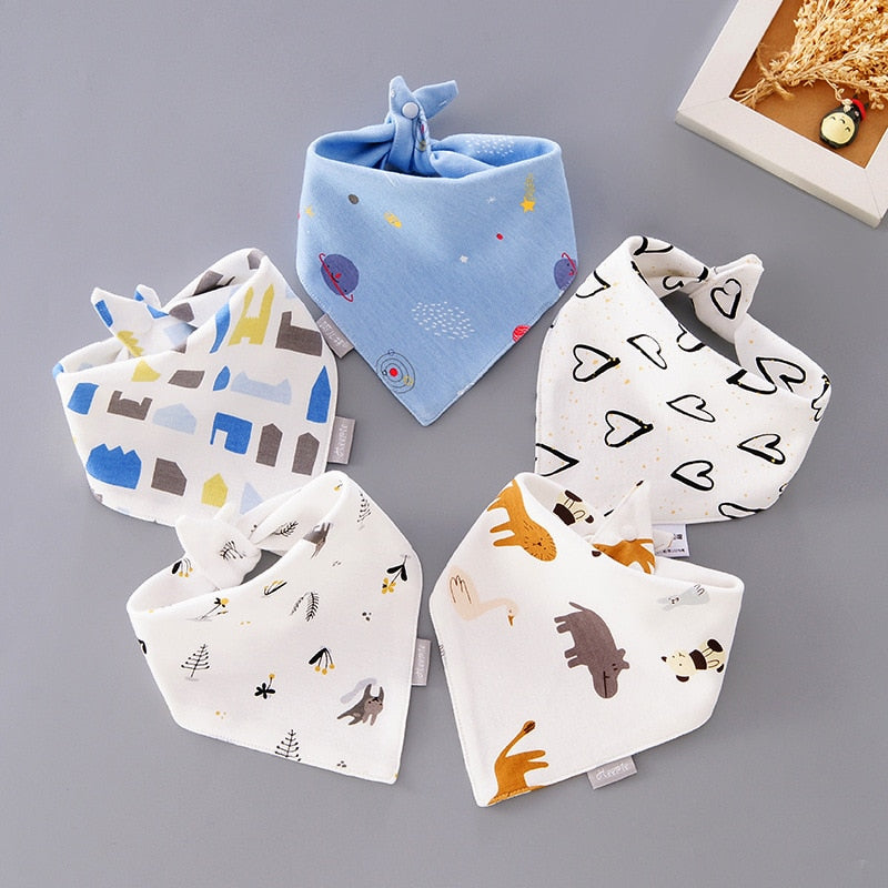 5Pcs/Set Cotton Baby Bibs