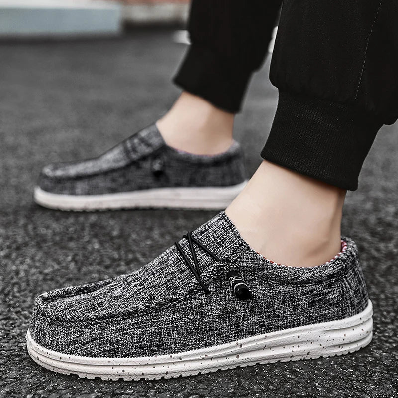 Men's Canvas Slip-On Sneakers - Breathable Skateboard Loafers
