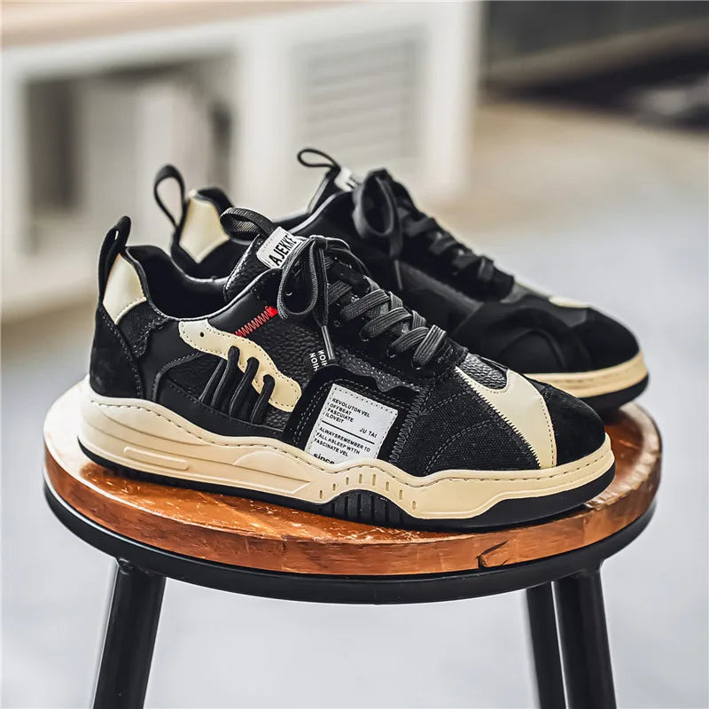 Men's Casual Platform Lace Up Comfortable  Sneakers
