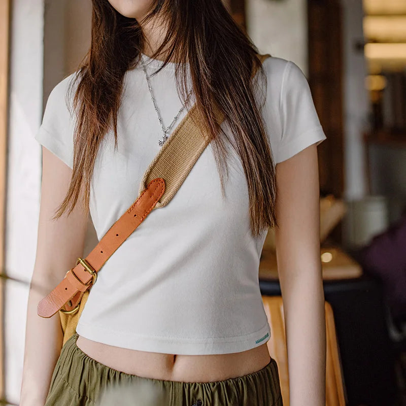 Women's Anti-Bacterial Basic T-Shirt - Slim Fit Summer Top