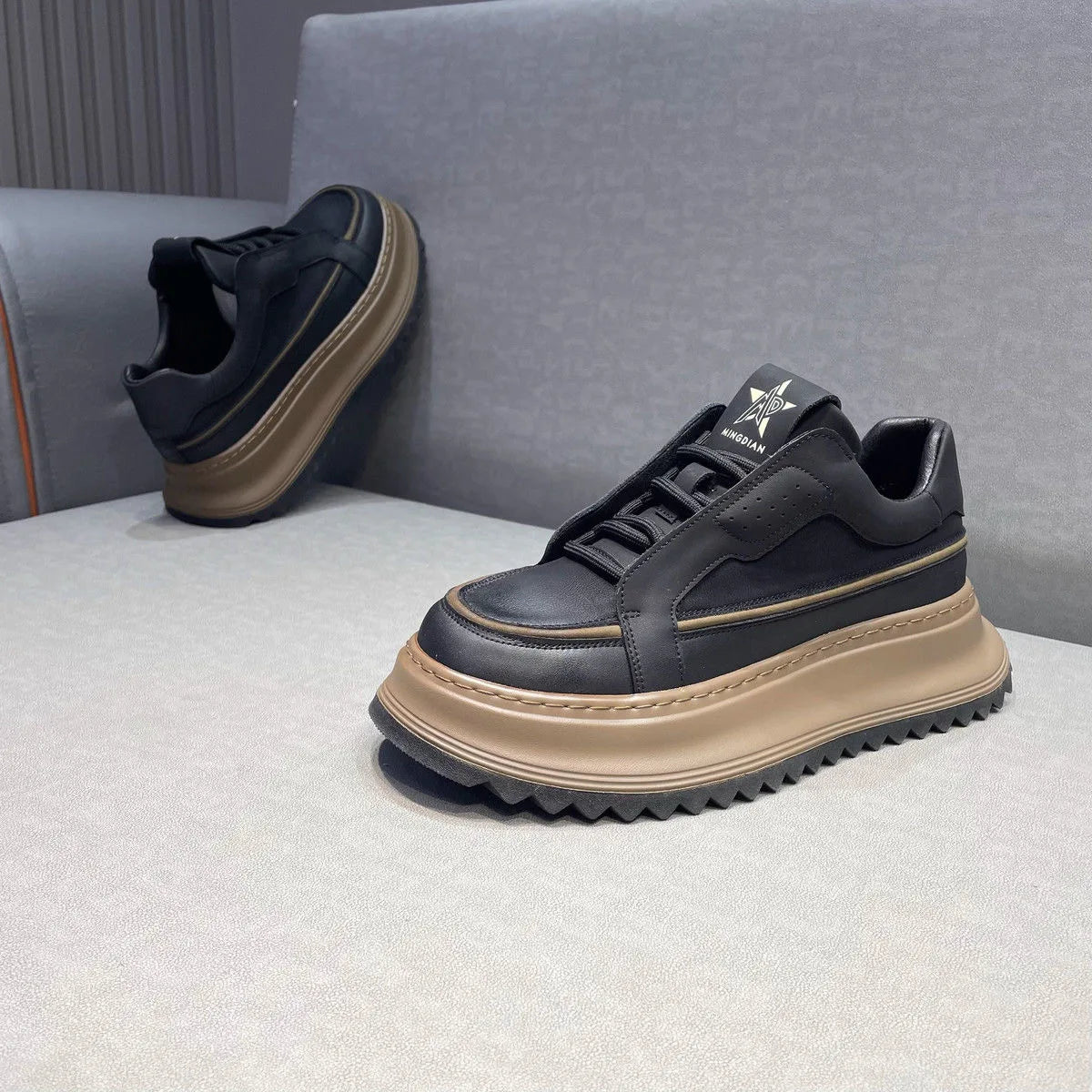 Men's Casual Platform Comfortable Skateboard Sports Shoes Lace Up Sneakers