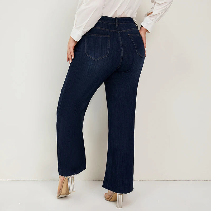 Women's Wide Leg Plus Size Loose Denim Jeans