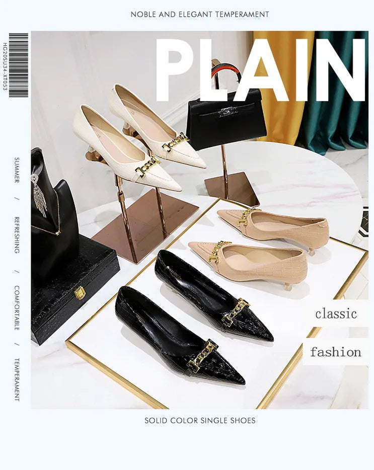Patent Leather Stiletto Pumps - Professional Office Heels Available in 12 Colors