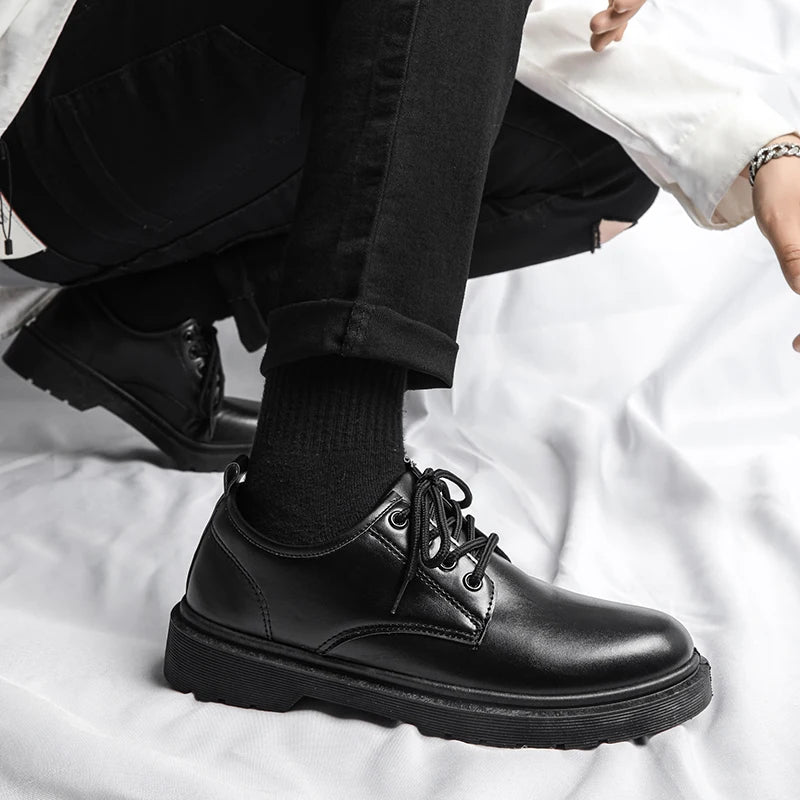 Platform Casual Dress Shoes - Men's Leather Work & Business Sneaker Flats