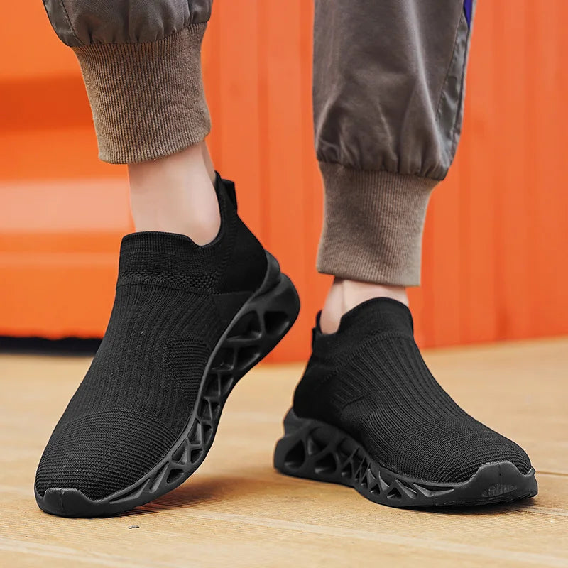 Men's Slip-On Platform Sneakers - Casual Running Sports Trainers